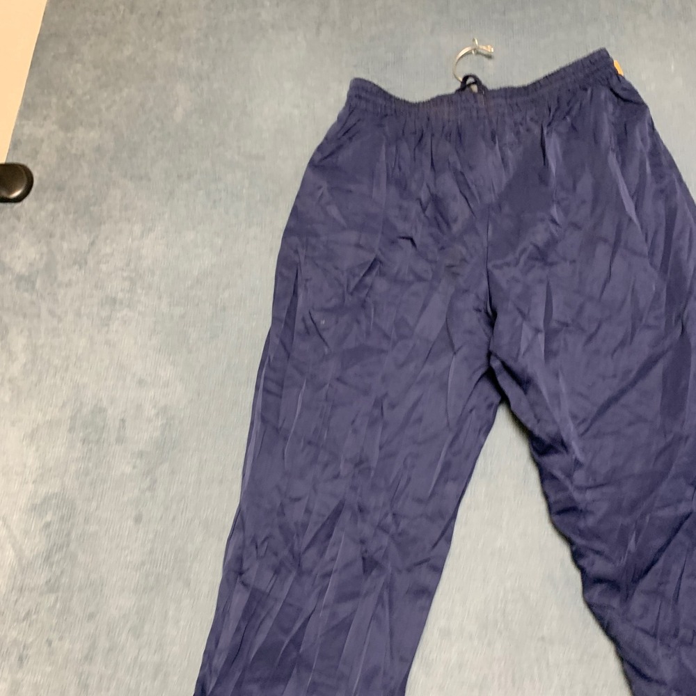 Wilson Athletic Pants Mens Medium Navy Blue Straight Leg Drawstring Zip Pockets - Picture 3 of 15